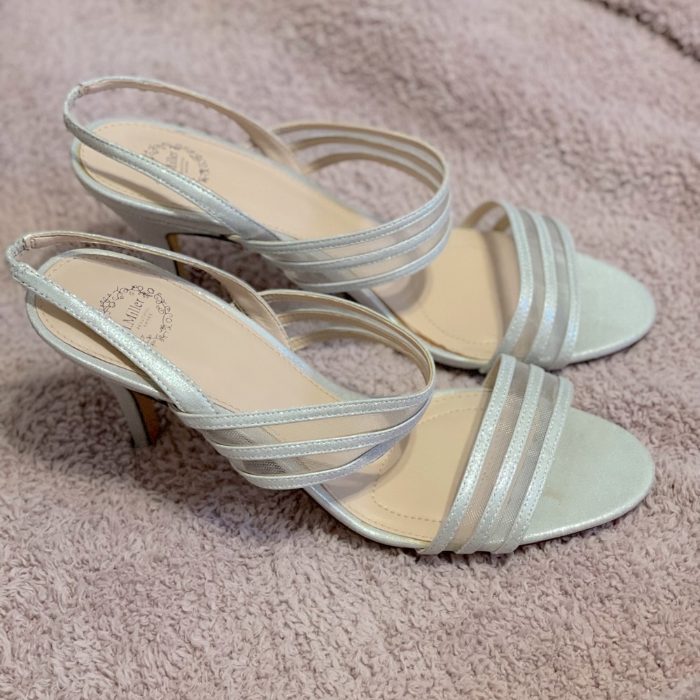 I. Miller ‘Valda’ Slingback Silver Heels Size 10